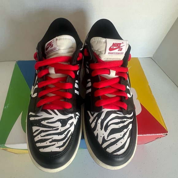 Nike Sb Dunk low og qs Quartersnacks size 8.5 Zebra print new in box. - Picture 11 of 16